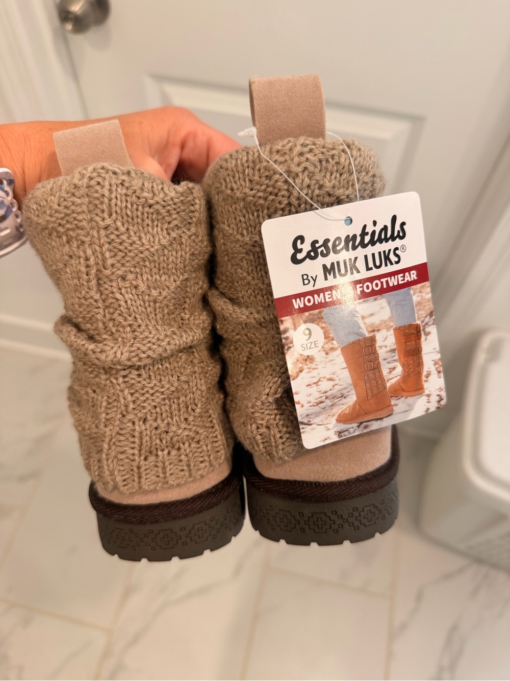 Muk Luks Women's Tan Knit Ankle Booties